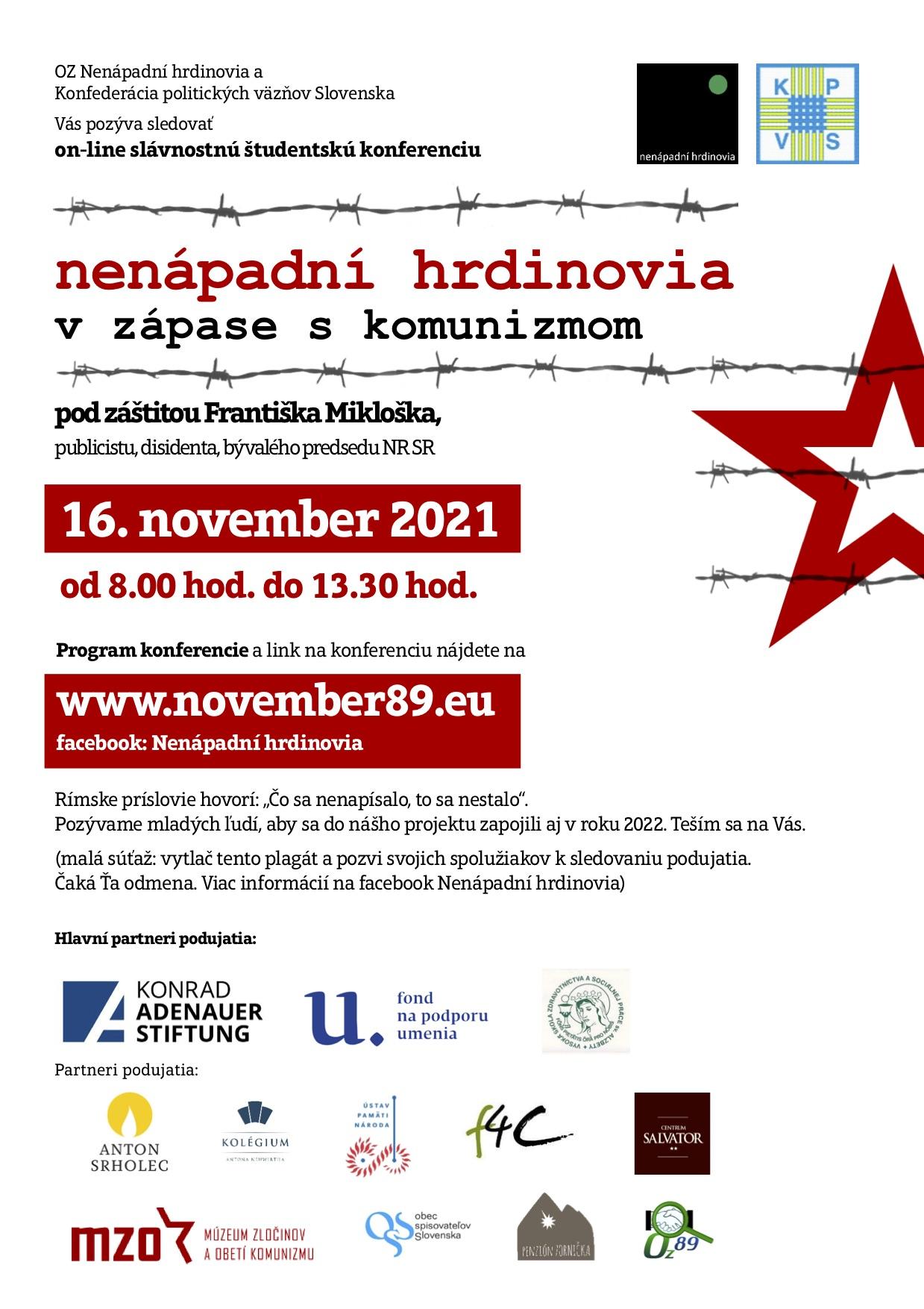 Bratislava, konferencia, Nenapadni hrdinovia, plagat