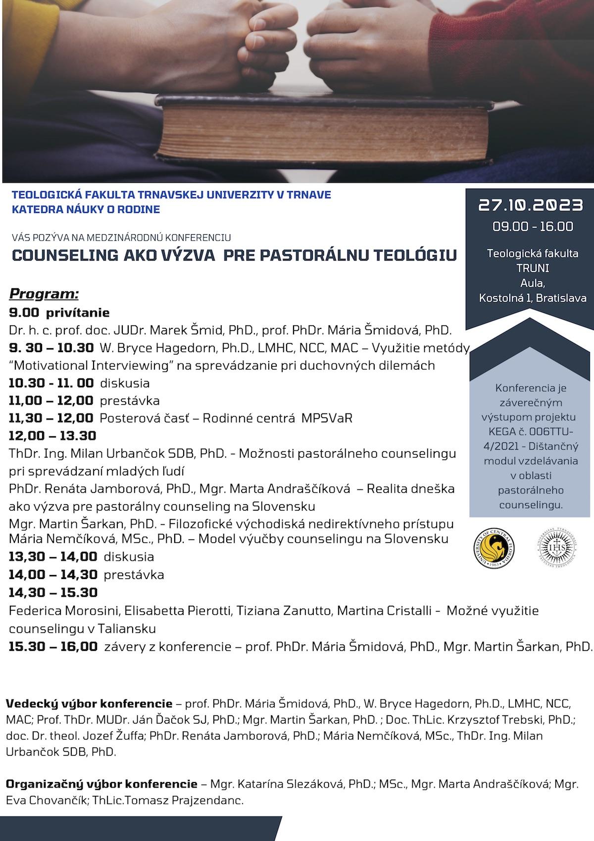 Bratislava, konferencia, counseling, plagat