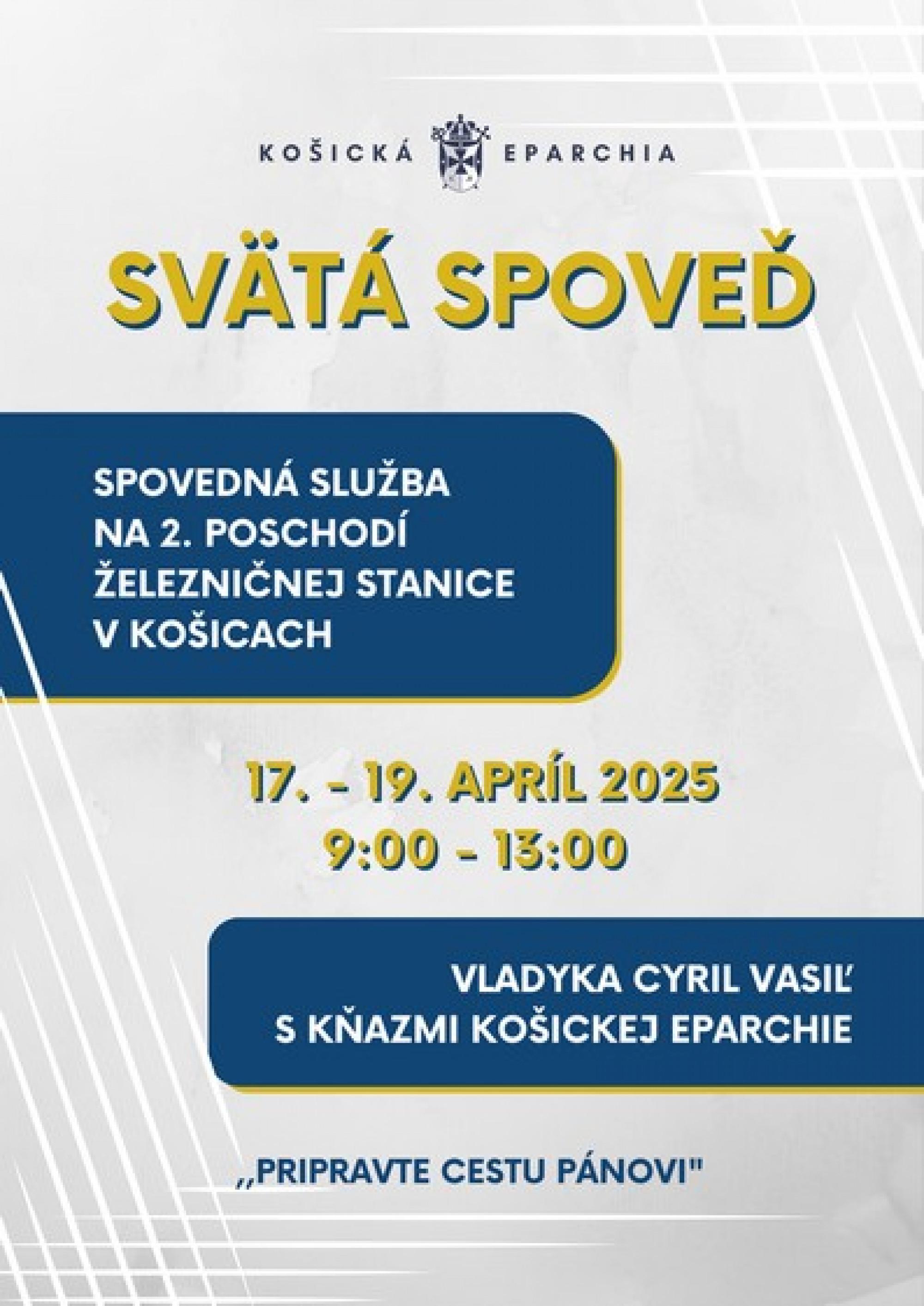 Košice, spovedanie, eparchia, kňazi, stanica