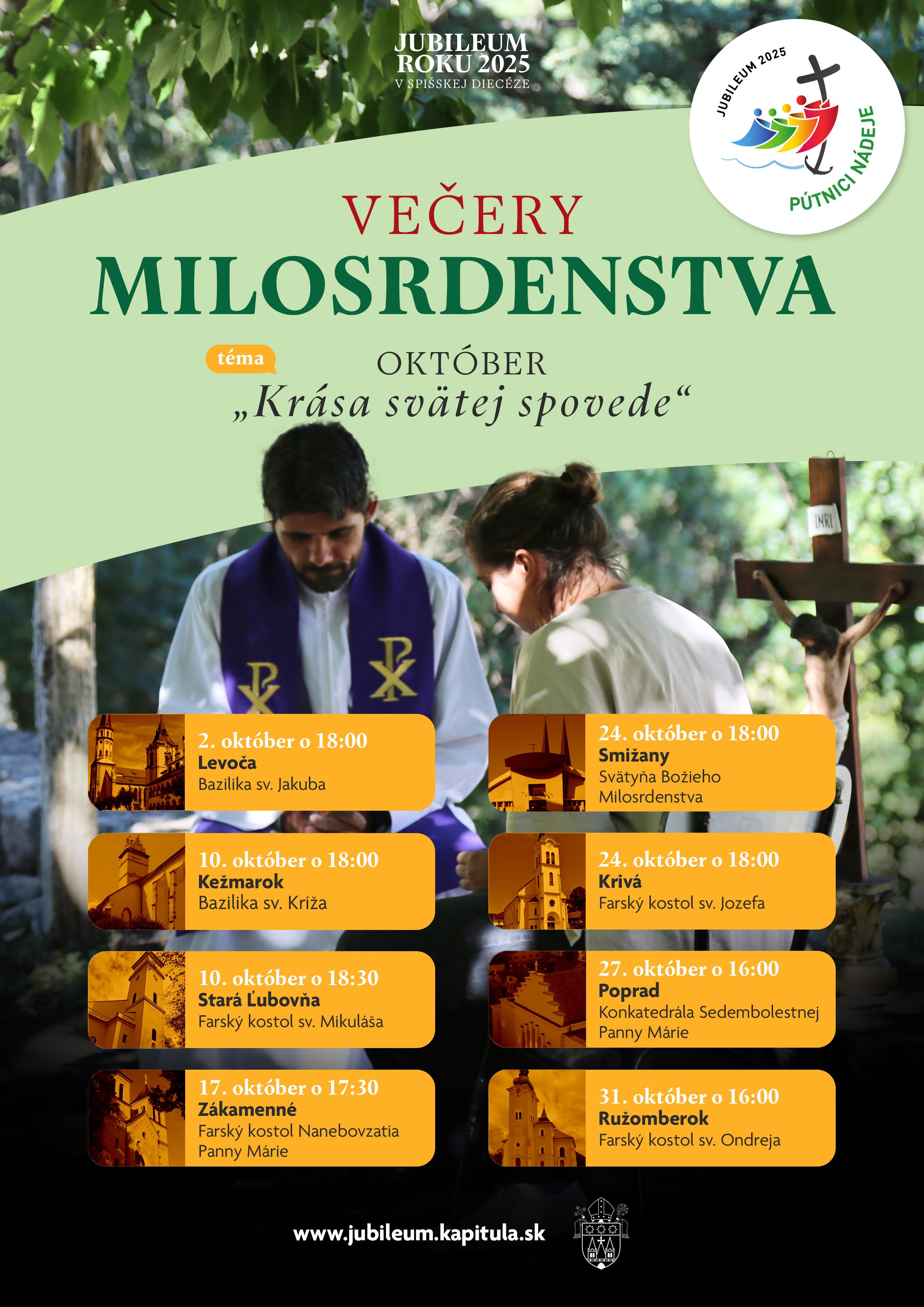 Spišská Kapitula, večer, milosrdenstva, plagát