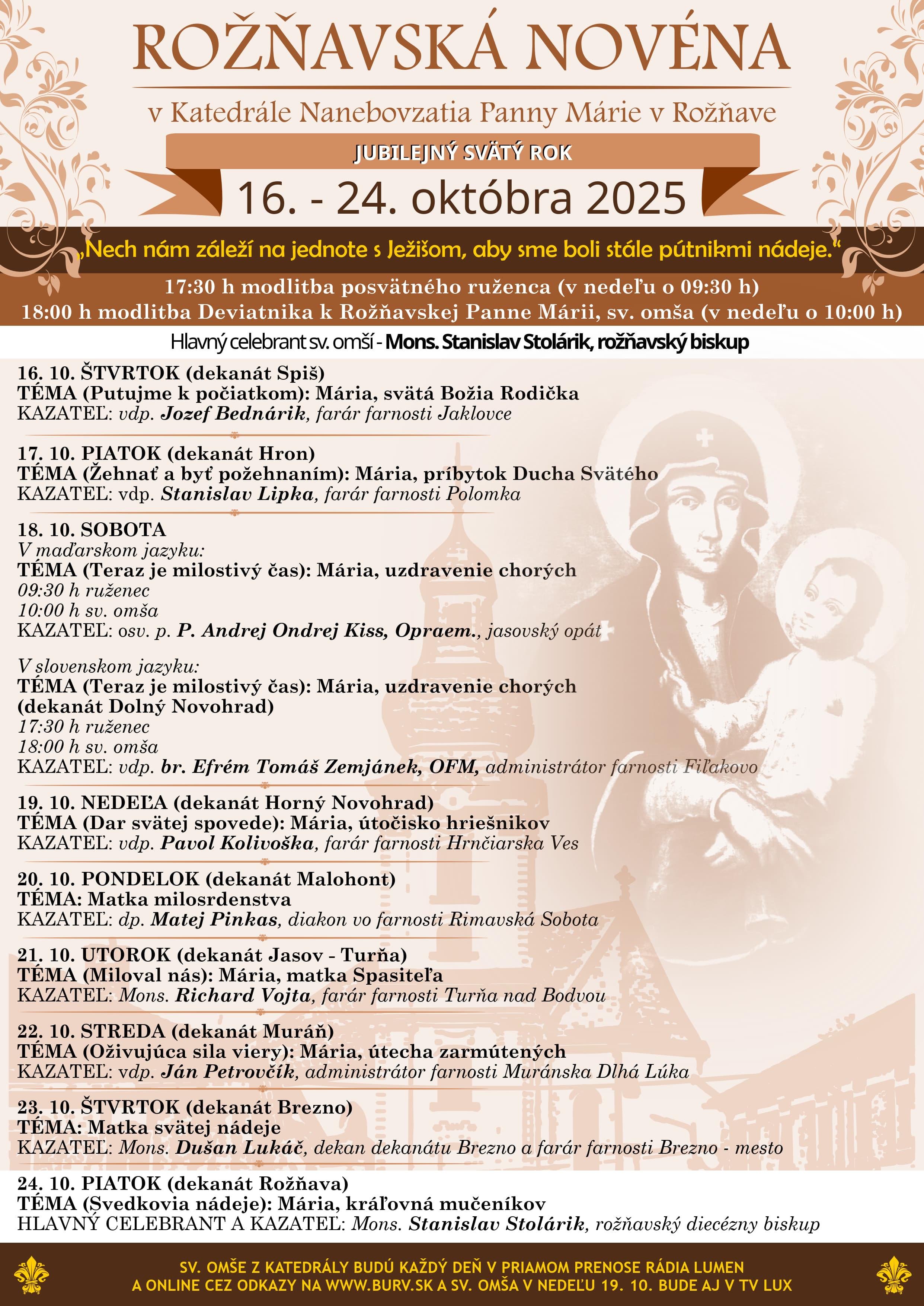 Rožňava, novéna, plagat