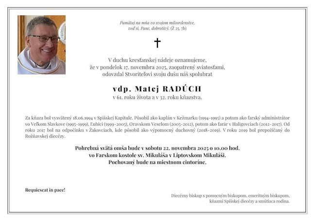 Matej Radch, kaz, parte