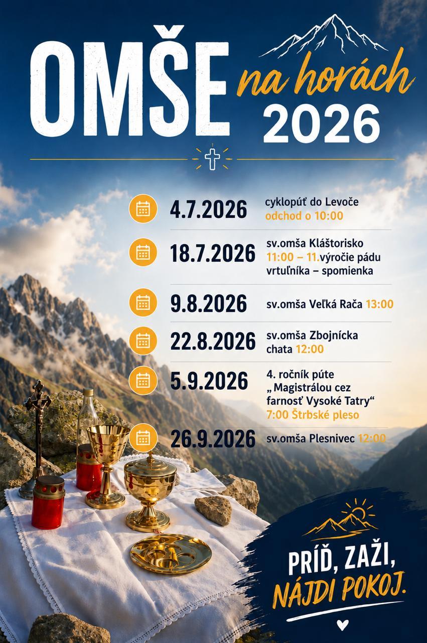 Sväté omše, hory, 2026, plagat