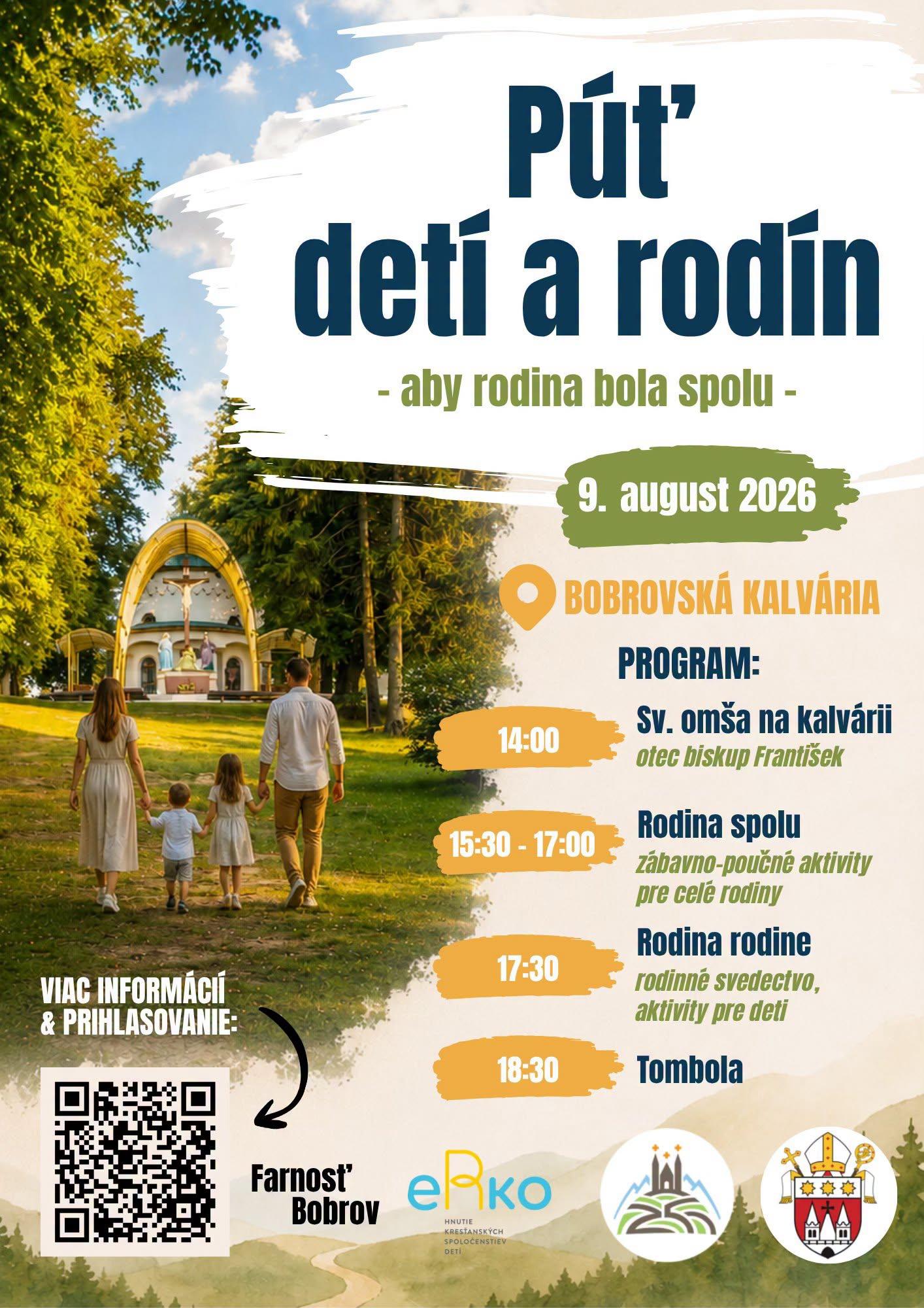 Bobrov, púť, rodiny, plagat