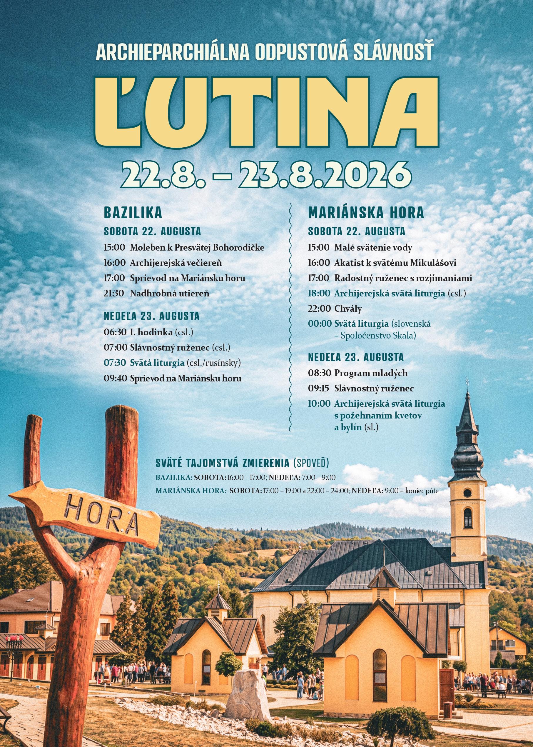 Ľutina, púť, plagát, 2026