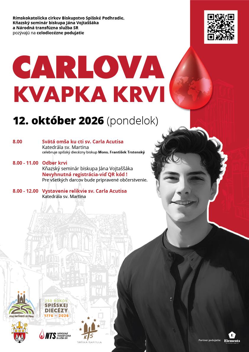 Spisska Kapitula, darovanie, krv, plagat, 2026